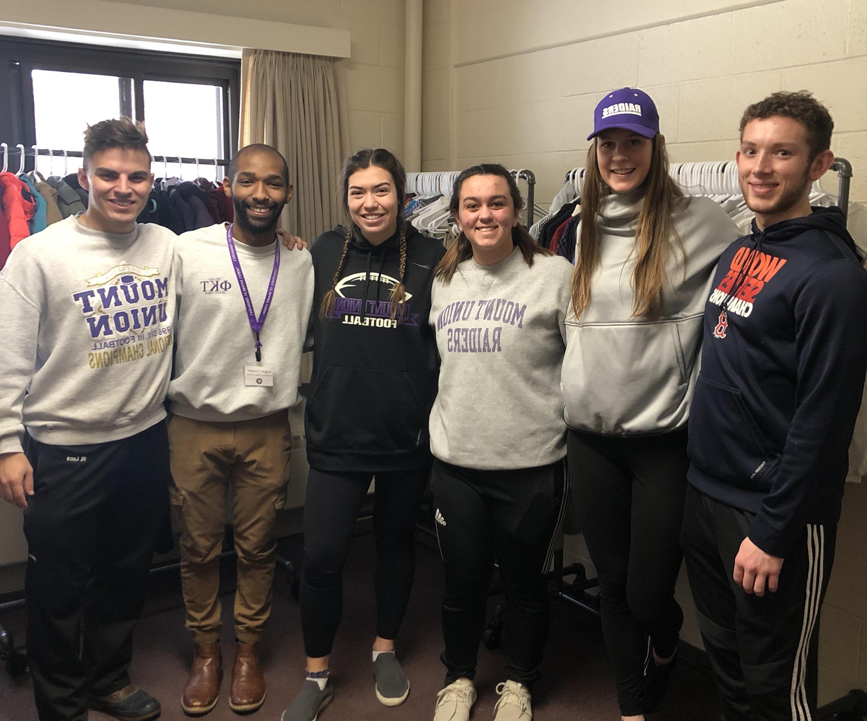 Group of students in food pantry